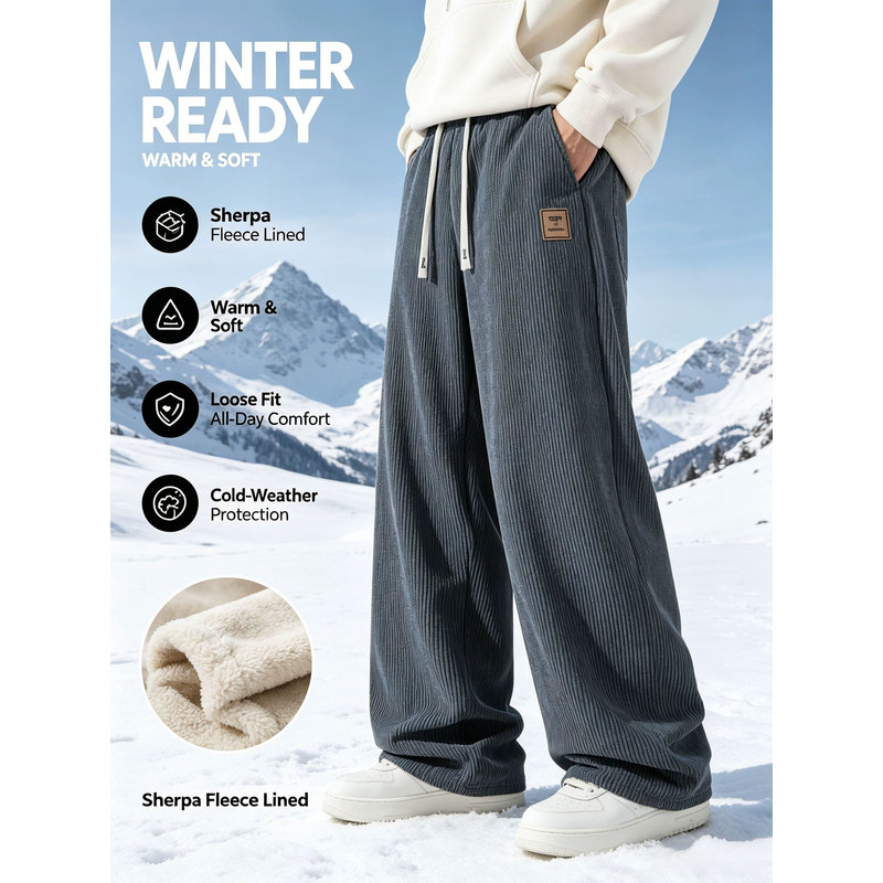 メンズウィンタースポーツパンツ コーデュロイ メンズストレー - Corduroy Pant Warm のレビューと価格