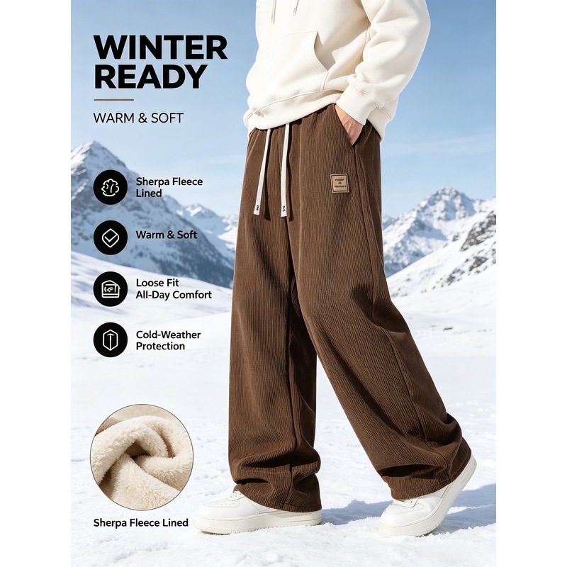 メンズウィンタースポーツパンツ コーデュロイ メンズストレー - Corduroy Pant Warm のレビューと価格