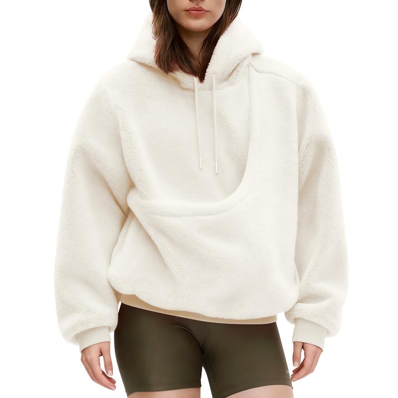 秋・冬用、無地のペット用ポケット付きフード付きスウェットシャ - Sherpa Hoodie Fleece のレビューと価格