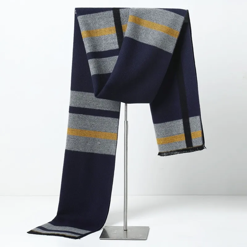 デザイナーブランドの格子縞メンズスカーフ冬暖かいカシミヤスカ - Wool Scarf Men のレビューと価格
