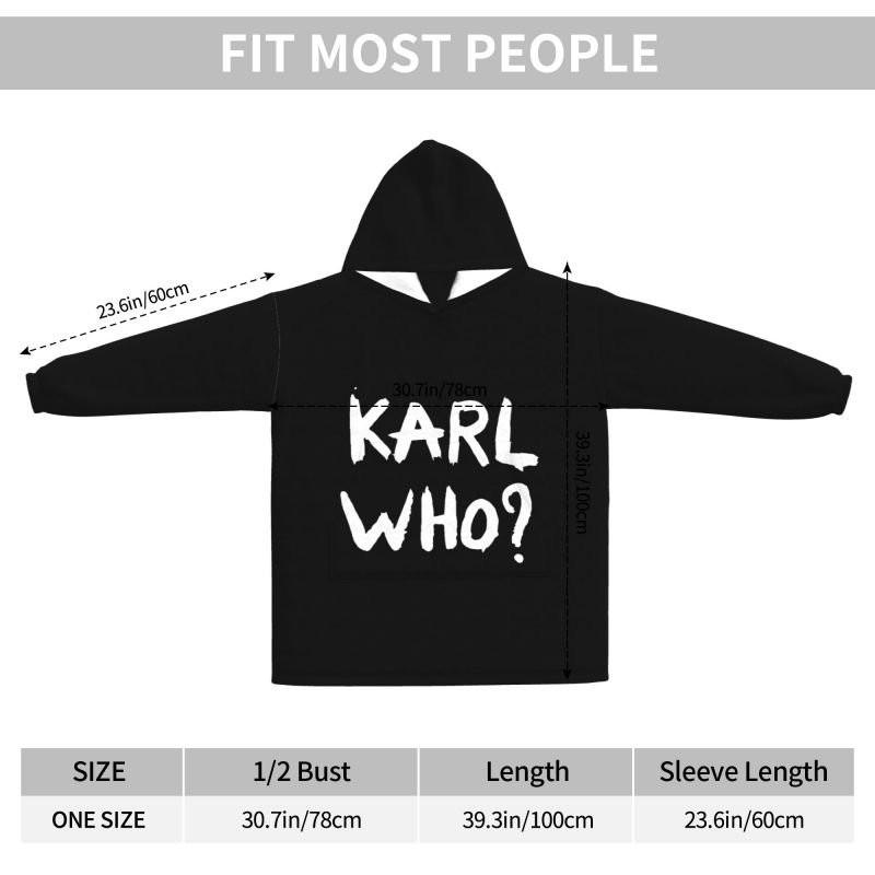カール・フー スローガン入り ブラック ウェアラブル フーデ - Sherpa Hoodie Fleece のレビューと価格