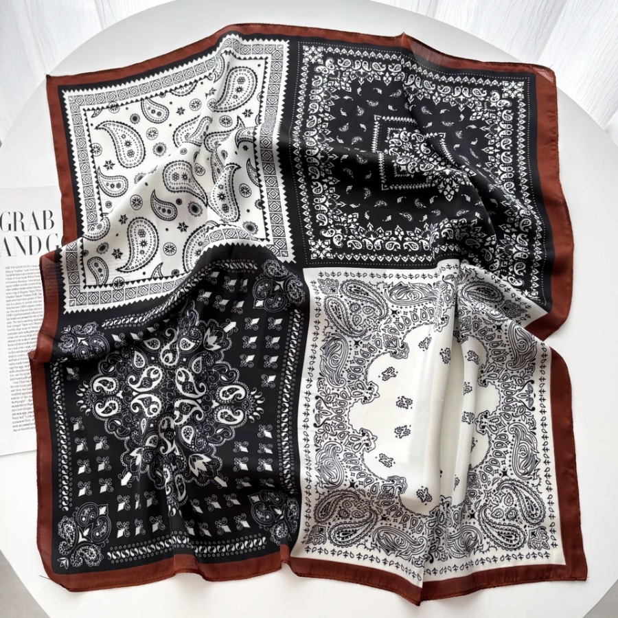 2025年シルクショールスクエアスカーフ、女性用プリントヘッ - Shawl Wrap Winter のレビューと価格
